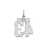 Sterling Silver Pendant, Number 43 with Oklahoma Outline, Sports Charm for Men or Women