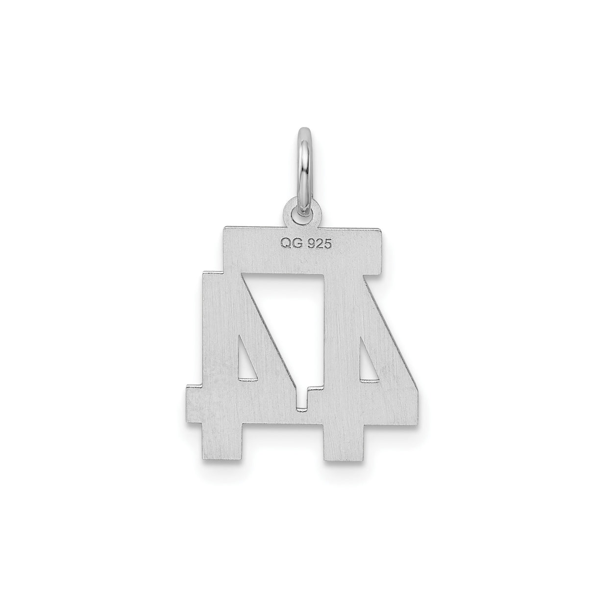 Sterling Silver Number 44 Pendant Charm, Bold Polished Sports Jersey Style
