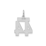 Sterling Silver Number 44 Pendant Charm, Bold Polished Sports Jersey Style