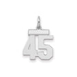 Sterling Silver Number 45 Pendant, Polished Sports Charm for Athletes and Fans