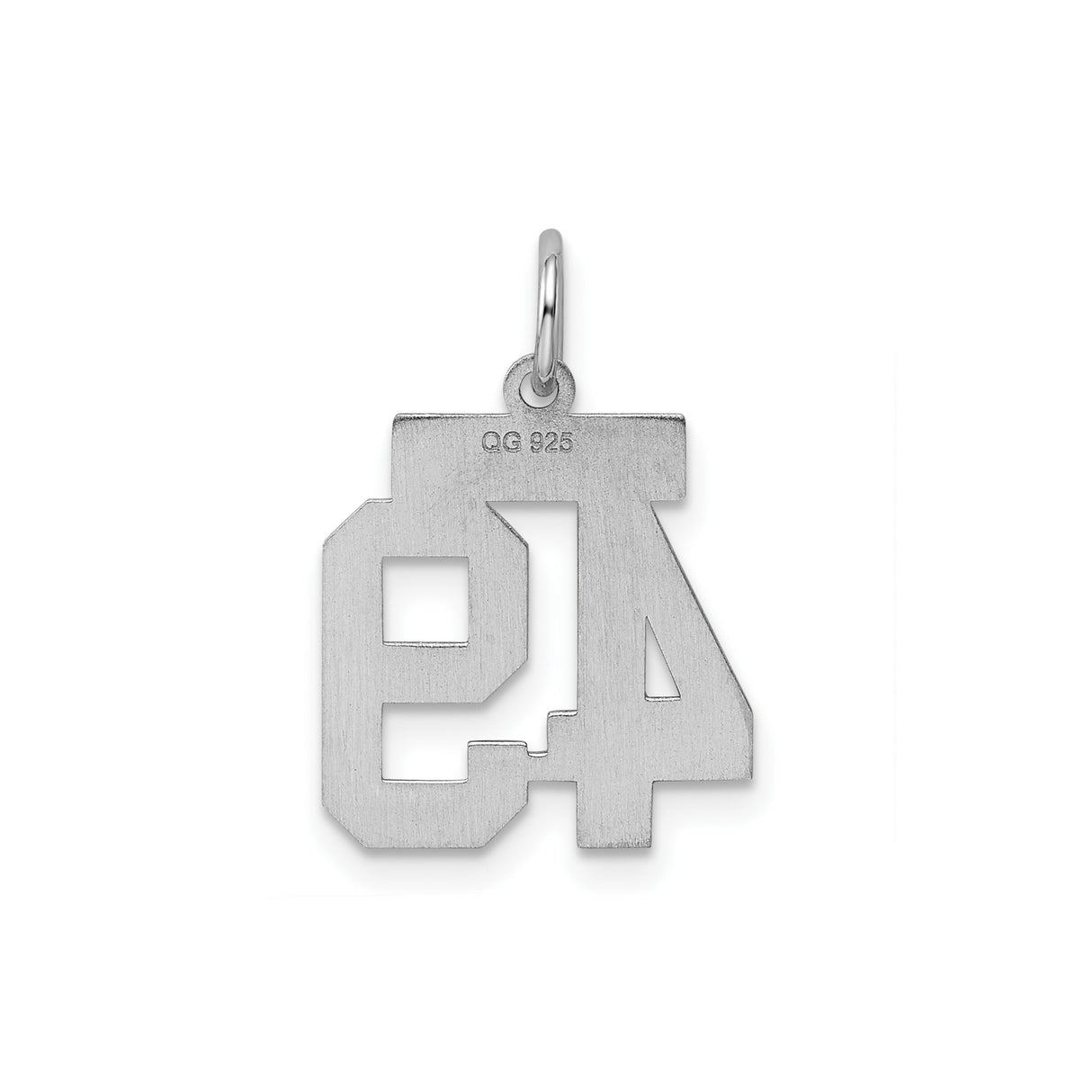 Sterling Silver Number 49 Pendant, Bold Varsity Style Charm for Men or Women