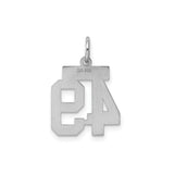 Sterling Silver Number 49 Pendant, Bold Varsity Style Charm for Men or Women