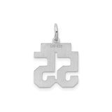 Sterling Silver Number 55 Pendant, Bold Block Numerals, Unisex Sports Jewelry