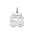 Sterling Silver Number 56 Pendant Charm, Bold Block Font Sports Theme, Unisex Jewelry