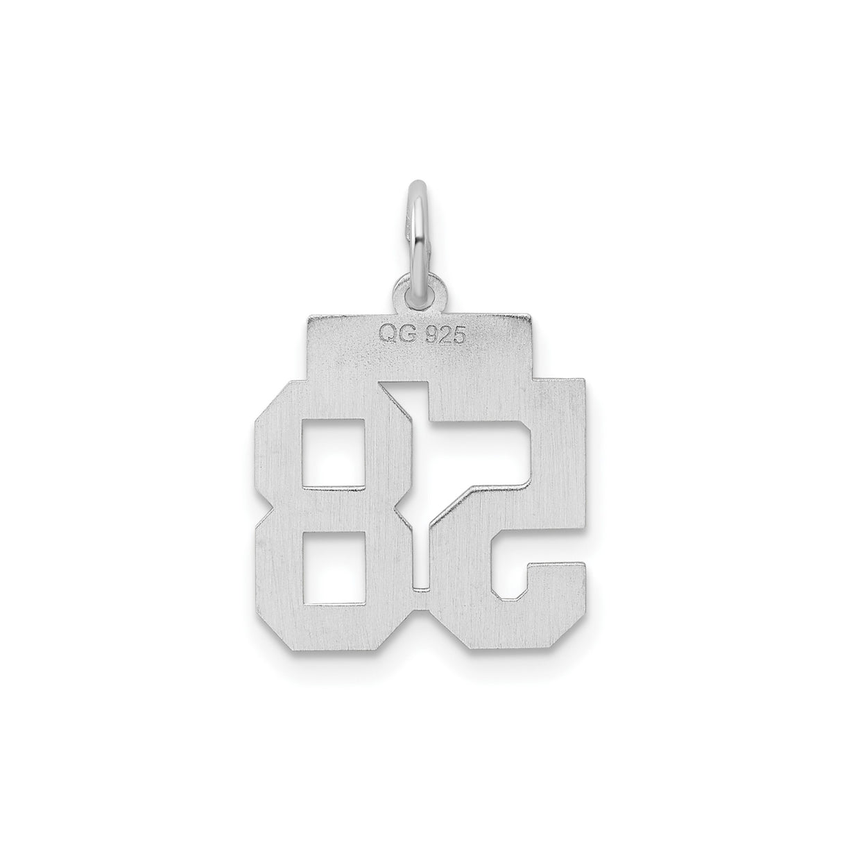 Small Polished Number 58 Charm Pendant in Real 925 Sterling Silver