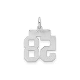 Small Polished Number 58 Charm Pendant in Real 925 Sterling Silver