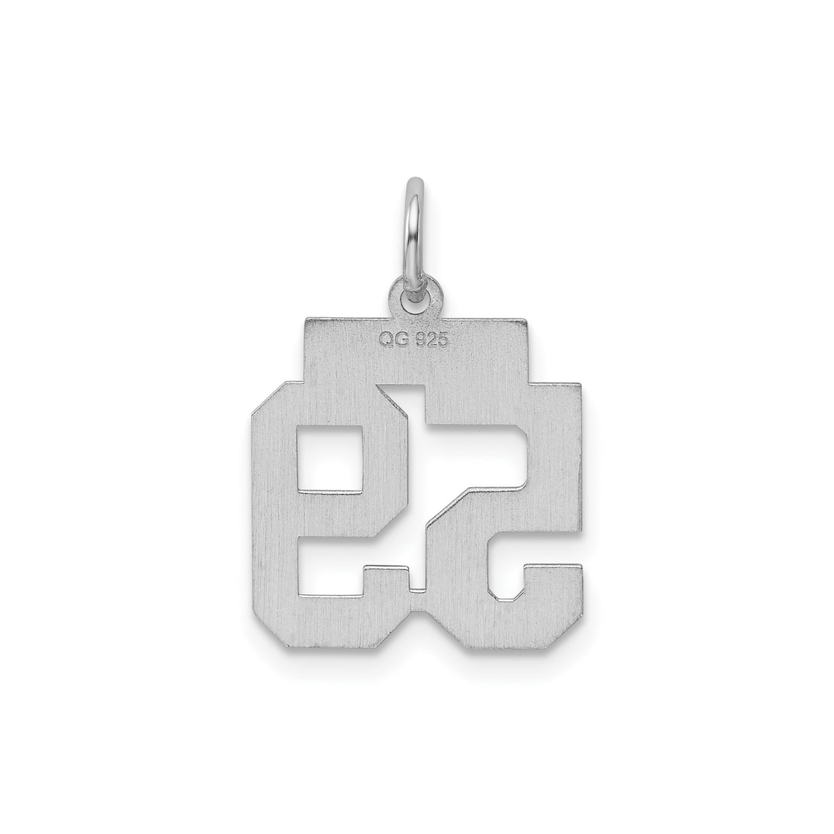 Sterling Silver Number 59 Pendant, Bold Varsity Style Unisex Charm for Sports Fans or Athletes