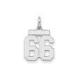 Sterling Silver Number 66 Pendant Charm, Bold Varsity Style for Men or Women