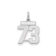 Sterling Silver Number 73 Pendant, Bold Jersey Style Sports Charm for Men and Women