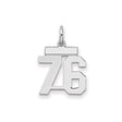 Sterling Silver Number 76 Pendant, Bold Block Digits Sports Charm, Unisex Jersey-Inspired Design