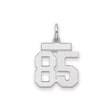 Small Polished Number 85 Charm Pendant in Real 925 Sterling Silver