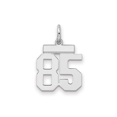 Small Polished Number 85 Charm Pendant in Real 925 Sterling Silver