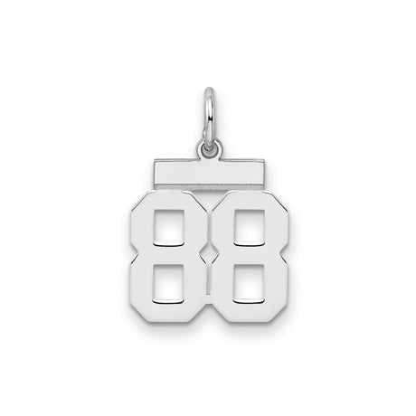 Sterling Silver Pendant, Bold Number 88 Charm for Sports Fans and Athletes