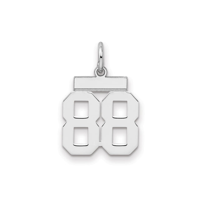 Sterling Silver Pendant, Bold Number 88 Charm for Sports Fans and Athletes