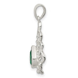 Sterling Silver Green Agate Charm Earrings and Pendant Set