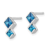 Sterling Silver Blue Topaz Charm Earrings and Pendant Set