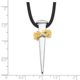 No Greater Love Nail 16 Inch Necklace Charm Pendant in Real 925 Sterling Silver