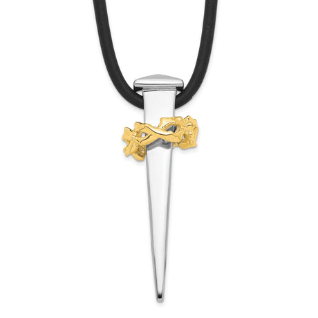 No Greater Love Nail 16 Inch Necklace Charm Pendant in Real 925 Sterling Silver