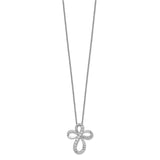 Sterling Silver Infinity Cross Pendant with Cubic Zirconia, Faith and Eternity Symbol