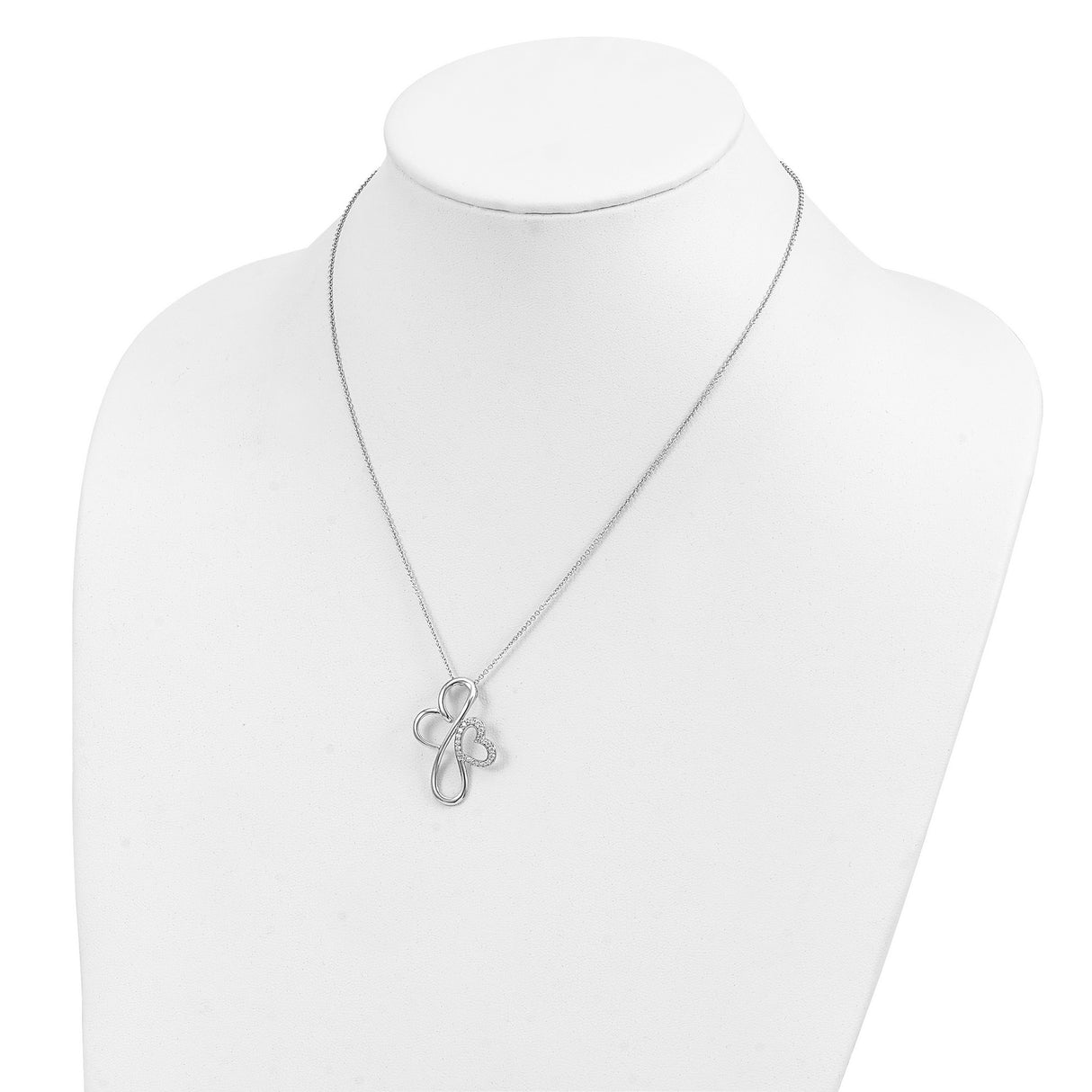 CZ Everlasting Love 18in Necklace Charm Pendant in Real 925 Sterling Silver