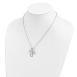 CZ Everlasting Love 18in Necklace Charm Pendant in Real 925 Sterling Silver