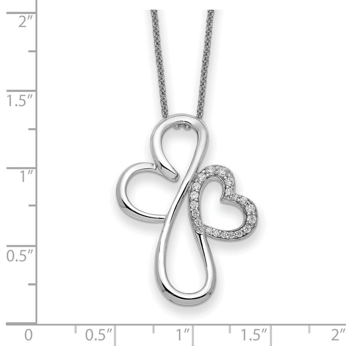 CZ Everlasting Love 18in Necklace Charm Pendant in Real 925 Sterling Silver