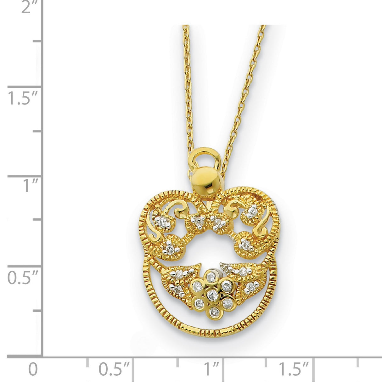 and CZ Angel of Grace 18in Necklace Charm Pendant in Real 925 Sterling Silver