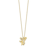 CZ Angel of Motherhood 18in Necklace Charm Pendant in Real 925 Sterling Silver