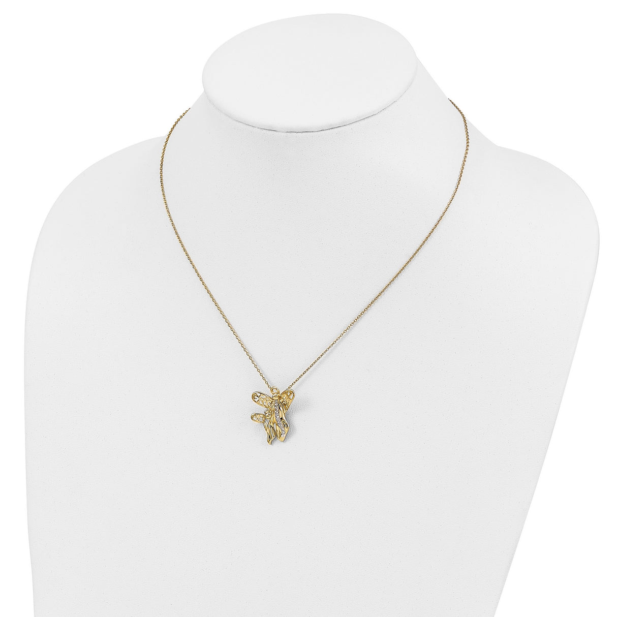 CZ Angel of Motherhood 18in Necklace Charm Pendant in Real 925 Sterling Silver