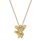 CZ Angel of Motherhood 18in Necklace Charm Pendant in Real 925 Sterling Silver