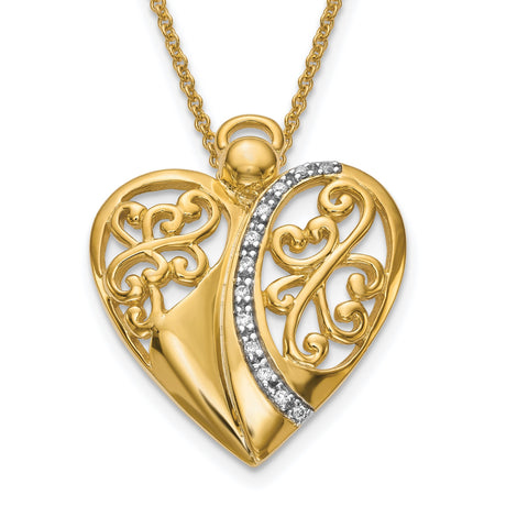 CZ Angel of Love 18in Necklace Charm Pendant in Real 925 Sterling Silver