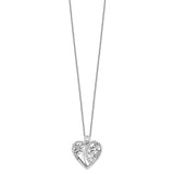 CZ Antiqued 18in Angel of Love Necklace Charm Pendant in Real 925 Sterling Silver