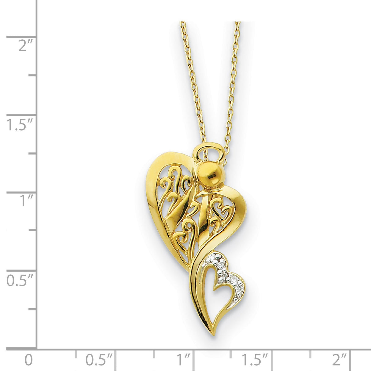and CZ Angel of Protection 18in Necklace Charm Pendant in Real 925 Sterling Silver