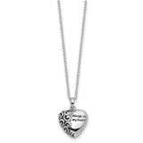 Antiqued Heart Remembrance Ash Holder 18 Inch Necklace Charm Pendant in Real 925 Sterling Silver