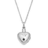 Antiqued Heart Remembrance Ash Holder 18 Inch Necklace Charm Pendant in Real 925 Sterling Silver