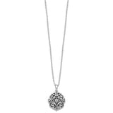 Antiqued Circle Remembrance Ash Holder 18 Inch Necklace Charm Pendant in Real 925 Sterling Silver