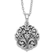 Antiqued Circle Remembrance Ash Holder 18 Inch Necklace Charm Pendant in Real 925 Sterling Silver