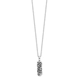 Antiqued Cylinder Remembrance Ash Holder 18 Inch Necklace Charm Pendant in Real 925 Sterling Silver