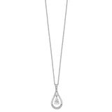 April CZ Stone Never Forget Tear 18in Birthstone Necklace Charm Pendant in Real 925 Sterling Silver