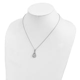 April CZ Stone Never Forget Tear 18in Birthstone Necklace Charm Pendant in Real 925 Sterling Silver