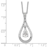 April CZ Stone Never Forget Tear 18in Birthstone Necklace Charm Pendant in Real 925 Sterling Silver