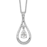 April CZ Stone Never Forget Tear 18in Birthstone Necklace Charm Pendant in Real 925 Sterling Silver