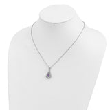 June CZ Stone Never Forget Tear 18in Birthstone Necklace Charm Pendant in Real 925 Sterling Silver