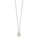 Aug. CZ Stone Never Forget Tear 18in Birthstone Necklace Charm Pendant in Real 925 Sterling Silver