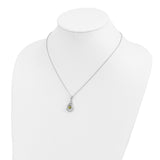 Aug. CZ Stone Never Forget Tear 18in Birthstone Necklace Charm Pendant in Real 925 Sterling Silver