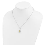 Nov. CZ Stone Never Forget Tear 18 Inch Birthstone Necklace Charm Pendant in Real 925 Sterling Silver