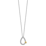 CZ A Tear of Love 18in Necklace Charm Pendant in Real 925 Sterling Silver