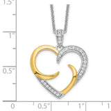 The Arms of Love 18in Heart Necklace Charm Pendant in Real 925 Sterling Silver