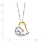 and CZ Forever By Your Side 18in Necklace Charm Pendant in Real 925 Sterling Silver