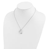 CZ Love knots 18in Heart Necklace Charm Pendant in Real 925 Sterling Silver